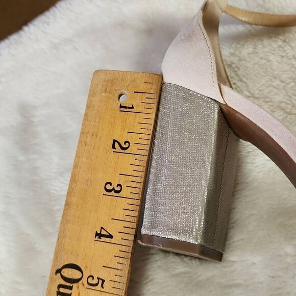 Katy Perry Collection The Kala Women's Nude Microsuede Metallic Sandals Size 10 - Picture 10 of 10